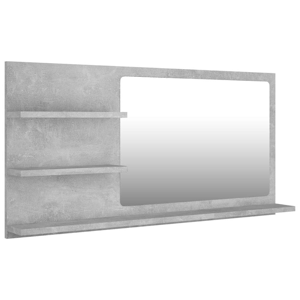 Vidaxl Kúpeľňové zrkadlo, betónovo sivé 90x10,5x45cm, kompozitné drevo